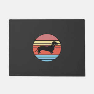 Retro Dachshund Sunset Vector Doormat