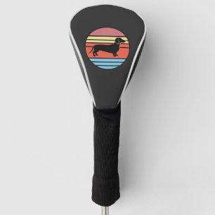 Retro Dachshund Sunset Vector Golf Head Cover