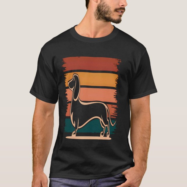 Retro Dachshund T-Shirt (Front)