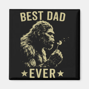 Retro Dad Bigfoot Sasquatch Funny Fathers Day Magnet