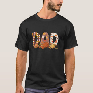 Retro Dad Coquette Bows Leopard Mum Fall Thanksgiv T-Shirt