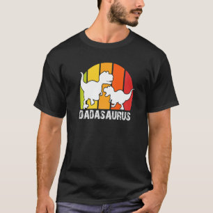 Retro Dad Dadasaurus Dad Son Father Papasaurus T-Shirt