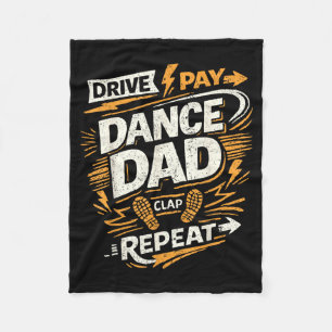 Retro Dad Dance Proud Dancer Funny Fathers Day Fleece Blanket