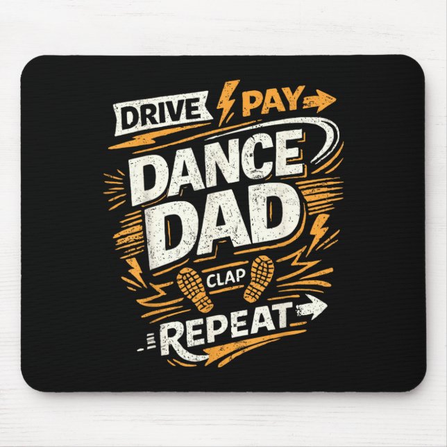 Retro Dad Dance Proud Dancer Funny Fathers Day Mouse Pad (Front)