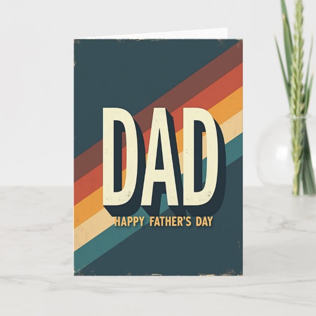 Retro Dad Fathers Day Card (Front)