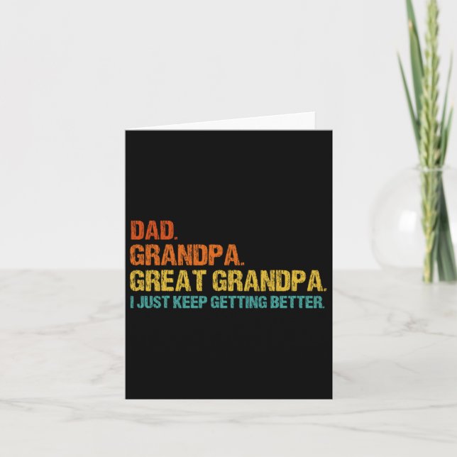 Retro Dad Grandpa Great Grandpa Fathers Day Funny  Card (Front)