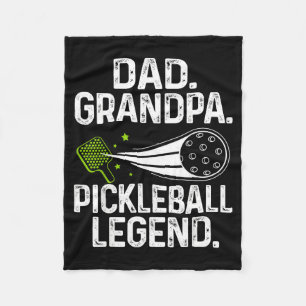 Retro dad grandpa pickleball legend player funny fleece blanket