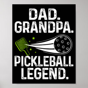 Retro dad grandpa pickleball legend player funny poster
