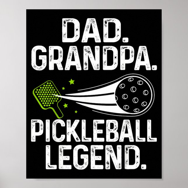 Retro dad grandpa pickleball legend player funny poster (Front)