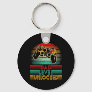Retro Dad Level Unlocked New Dad Controller Father Key Ring