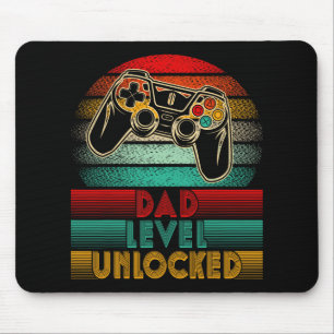Retro Dad Level Unlocked New Dad Controller Father Mouse Pad
