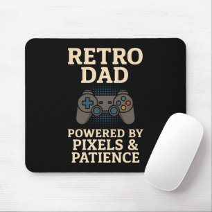 Retro Dad Pixel Gamer Design Mouse Pad