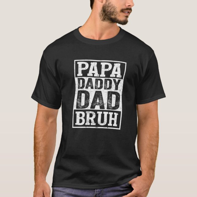 Retro Dad Transition Papa Dada Daddy Dad Bruh Fath T-Shirt (Front)