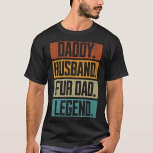 Retro Daddy Husband Fur Dad for Dog Dads and Cat D T-Shirt