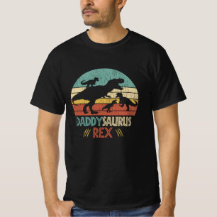 Retro Daddy Saurus Rex Dinosaur Dad Humour Gift T-Shirt