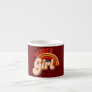 Retro Daddys Girl Women Teen Rainbow Proud Espresso Cup