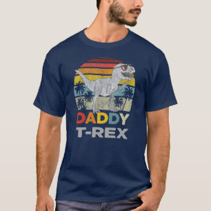 Retro Daddysaurus T Rex Dinosaur Daddy Saurus T-Shirt