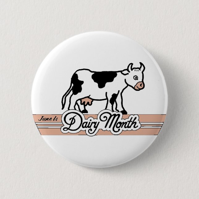 Retro Dairy Month 6 Cm Round Badge (Front)