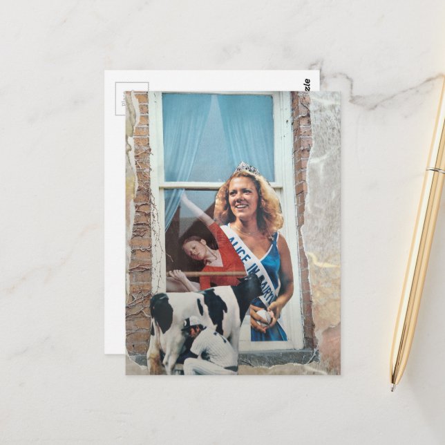 Retro Dairy Princess Collage  Postcard (Front/Back In Situ)