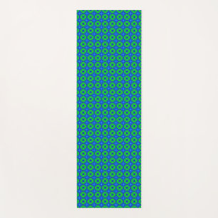Retro Daisies in blue green Yoga Mat