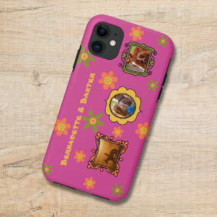 Retro Daisy 3 Photo Horse Pet Collage and Name iPhone 11 Case