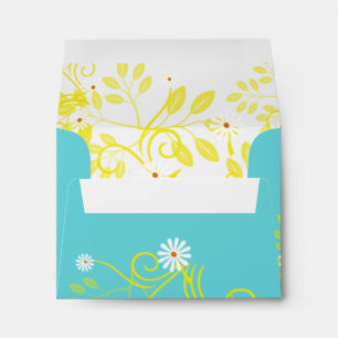 Retro Daisy and Yellow Filigree Envelopes