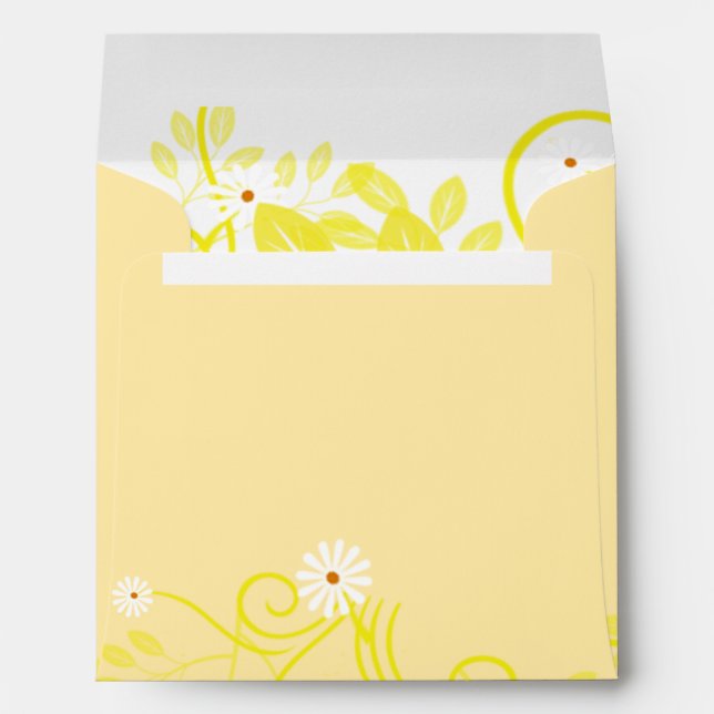 Retro Daisy and Yellow Special Event Mailing Envelopes (Back (Bottom))