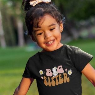 Retro Daisy Big Sister Kitten Toddler T-Shirt