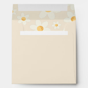 Retro Daisy Birthday Party Envelope   Groovy Yello