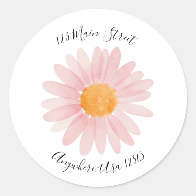 Retro daisy boho return address label (Front)