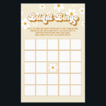 Retro Daisy bridal Shower Bingo Flyer<br><div class="desc">Retro Daisy in tan and brown Bridal Shower Bingo game card.</div>