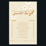 Retro Daisy bridal shower Game Flyer<br><div class="desc">Who knows the Bride best Bridal "Guess Who? "shower game. Retro Daisy design.</div>