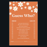 Retro Daisy bridal shower Game Flyer<br><div class="desc">Who knows the Bride best Bridal "Guess Who? "shower game. Retro Daisy design.</div>