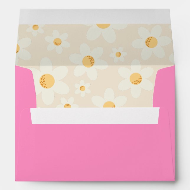 Retro Daisy Envelope | Groovy Boho Floral Statione (Back (Bottom))