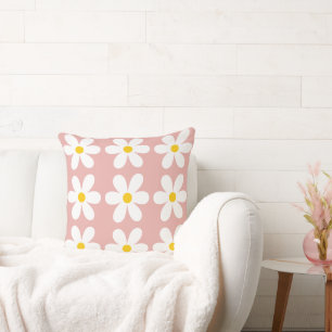 Retro Daisy Floral Pattern Cushion