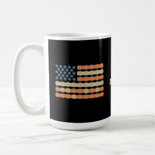 Retro Daisy Flower Flag 4th of July Patriotic  Coffee Mug