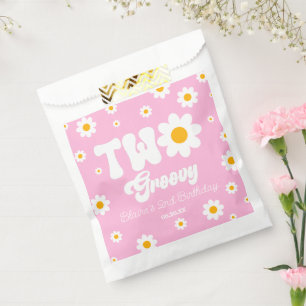 Retro Daisy Flower Two Groovy 2nd Birthday Party Favour Bag