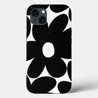 Retro Daisy Flowers in Black & White #1 #floral iPhone 13 Case