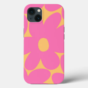 Retro Daisy Flowers in Pink Pale Marigold #1 #art iPhone 13 Case