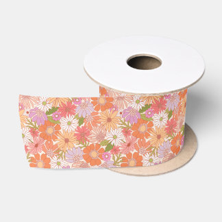 Retro Daisy Garden Satin Ribbon