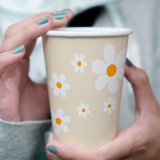 Retro Daisy Groovy bridal shower Paper Cups