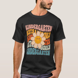 Retro Daisy Groovy Colourful Kindergarten Teacher T-Shirt