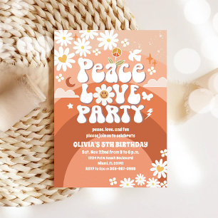Retro Daisy Kids Birthday Invitation