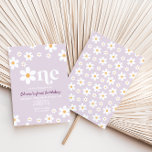 Retro Daisy One Floral 1st Birthday Invitation<br><div class="desc">Retro inspired birthday 1st invitation with 70's style daisies and boho fonts and colours.</div>