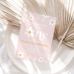 Retro Daisy One Floral 1st Birthday Invitation<br><div class="desc">Retro inspired birthday 1st invitation with 70's style daisies and boho fonts and colours.</div>
