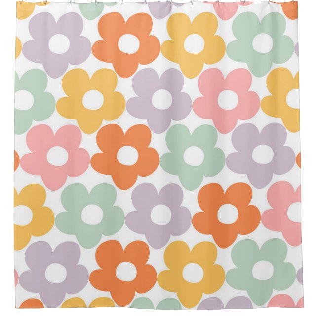 Retro Daisy Pattern Dream #1 #decor #art  Shower Curtain (Front)