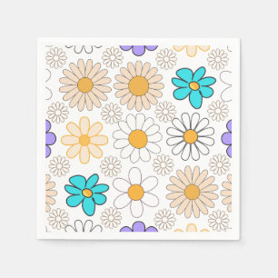 Retro Daisy Pattern Simple.01. No BG Napkin