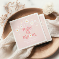 Retro Daisy Pink boho Baby Shower