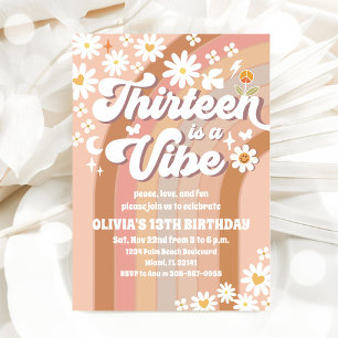 Retro Daisy Teen Birthday Invitation