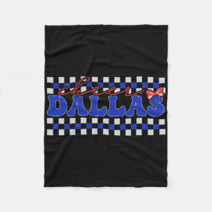 Retro Dallas Coquette Bow Cheer Tee Cheerleader Ch Fleece Blanket